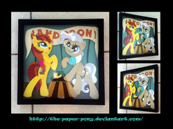 Size: 1280x958 | Tagged: safe, artist:the-paper-pony, mayor mare, oc, oc:sun dancer, g4, craft, grand brony gala, irl, mascot, photo, shadowbox