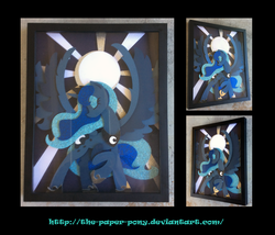 Size: 1325x1132 | Tagged: safe, artist:the-paper-pony, princess luna, g4, craft, irl, photo, shadowbox, solo