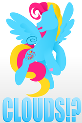 Size: 2724x4050 | Tagged: safe, artist:prettywitchdoremi, thistle whistle, g3, cloud, nephophobia, that pony sure does fear clouds