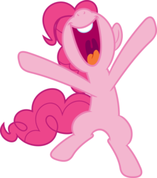 Size: 3150x3564 | Tagged: safe, artist:porygon2z, pinkie pie, g4, female, high res, jumping, nose in the air, open mouth, simple background, solo, transparent background, vector