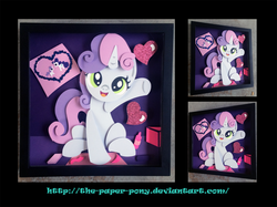 Size: 1280x958 | Tagged: safe, artist:the-paper-pony, rarity, sweetie belle, g4, craft, irl, photo, shadowbox