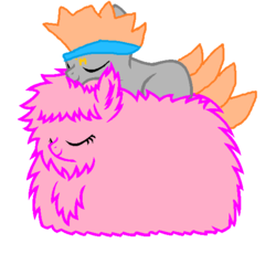 Size: 552x508 | Tagged: safe, oc, oc:fluffle puff, 1000 hours in ms paint, crow hogan, ms paint, ponified, sleeping, yu-gi-oh!, yu-gi-oh! 5d's