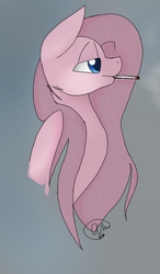 Size: 600x1024 | Tagged: safe, artist:ash0816, pinkie pie, g4, cigarette, female, pinkamena diane pie, simple background, smoking, solo