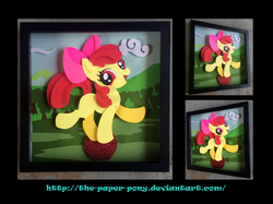 Size: 1280x958 | Tagged: safe, artist:the-paper-pony, apple bloom, g4, craft, irl, photo, shadowbox, solo