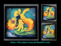 Size: 1280x958 | Tagged: safe, artist:the-paper-pony, spitfire, g4, wonderbolts academy, craft, irl, photo, shadowbox, solo, sunglasses