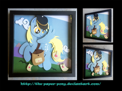 Size: 1280x958 | Tagged: safe, artist:the-paper-pony, derpy hooves, pegasus, pony, g4, commission, craft, female, irl, mailmare, mare, photo, shadowbox, solo