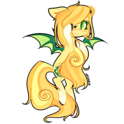 Size: 894x894 | Tagged: safe, artist:vpshka, oc, oc only, oc:sunflower meadows, bat pony, pony, sunflower