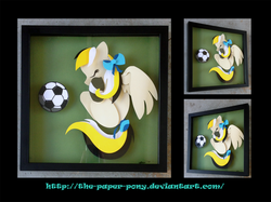 Size: 1280x958 | Tagged: safe, artist:the-paper-pony, oc, oc only, commission, craft, football, irl, photo, shadowbox, solo