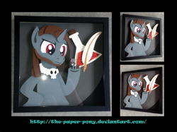 Size: 1280x958 | Tagged: safe, artist:the-paper-pony, oc, oc only, oc:sulphur bane, commission, craft, irl, photo, shadowbox, solo