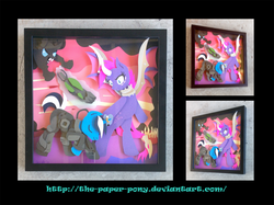 Size: 1280x958 | Tagged: safe, artist:the-paper-pony, oc, oc only, changeling, commission, craft, irl, photo, shadowbox
