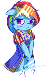 Size: 600x1000 | Tagged: safe, artist:walthooves, rainbow dash, g4, ace of spades, blushing, bottomless, clothes, cute, dress, female, rainbow dash always dresses in style, solo