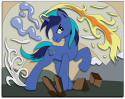 Size: 2165x1712 | Tagged: safe, artist:the-paper-pony, oc, oc only, commission, shadowbox, solo