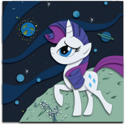 Size: 1864x1863 | Tagged: safe, artist:the-paper-pony, rarity, g4, commission, female, shadowbox, solo