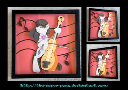 Size: 1280x899 | Tagged: safe, artist:the-paper-pony, octavia melody, g4, cello, craft, irl, musical instrument, photo, shadowbox, solo