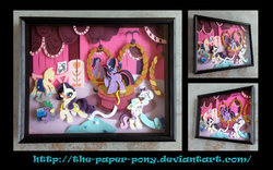 Size: 1900x1189 | Tagged: safe, artist:the-paper-pony, opalescence, rarity, spike, sweetie belle, twilight sparkle, g4, commission, craft, irl, photo, shadowbox