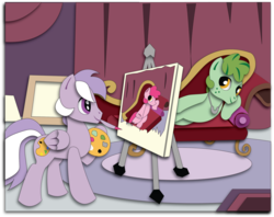 Size: 2167x1715 | Tagged: safe, artist:the-paper-pony, pinkie pie, oc, g4, commission, draw me like one of your french girls, recolor, shadowbox