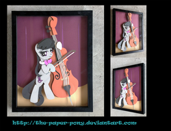 Size: 1600x1221 | Tagged: safe, artist:the-paper-pony, octavia melody, g4, cello, commission, craft, irl, musical instrument, photo, shadowbox, solo