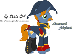 Size: 1024x776 | Tagged: safe, artist:shinta-girl, oc, oc only, boots, clothes, golden heart, moustache, uniform