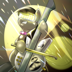 Size: 1000x1000 | Tagged: safe, artist:ushiro no kukan, octavia melody, g4, cello, female, musical instrument, solo