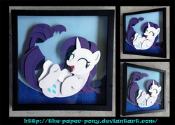 Size: 1280x919 | Tagged: safe, artist:the-paper-pony, rarity, g4, commission, craft, irl, photo, shadowbox, solo