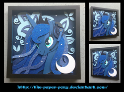 Size: 1280x947 | Tagged: safe, artist:the-paper-pony, princess luna, gamer luna, g4, commission, craft, irl, photo, shadowbox, solo