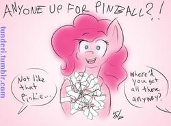 Size: 1127x833 | Tagged: safe, artist:tunderi, pinkie pie, g4, 30 minute art challenge, bowling pin, female, solo