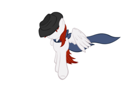 Size: 1024x744 | Tagged: safe, artist:yooyfull, oc, oc only, oc:miles, alicorn, pony, alicorn oc, cloak, clothes, hat, hidden eyes, simple background, solo, transparent background