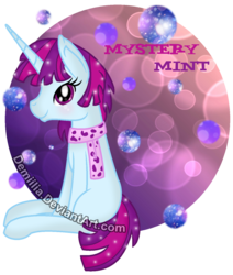 Size: 1160x1368 | Tagged: safe, artist:demiilia, mystery mint, pony, equestria girls, g4, background human, clothes, equestria girls ponified, female, gift art, ponified, scarf, simple background, solo, transparent background