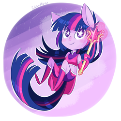 Size: 900x900 | Tagged: safe, artist:silbersternenlicht, twilight sparkle, anthro, g4, ambiguous facial structure, female, magical girl, solo