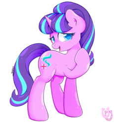 Size: 1087x1180 | Tagged: safe, artist:shadowhulk, starlight glimmer, pony, unicorn, g4, cute, female, glimmerbetes, mare, open mouth, raised hoof, simple background, solo, transparent background