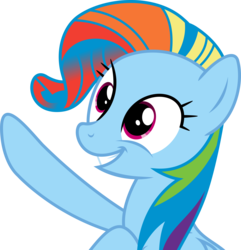 Size: 4228x4377 | Tagged: safe, artist:xhalesx, rainbow dash, rarity, g4, the lost treasure of griffonstone, absurd resolution, alternate hairstyle, female, hilarious in hindsight, manebow sparkle, rainbow fash, simple background, solo, transparent background, vector