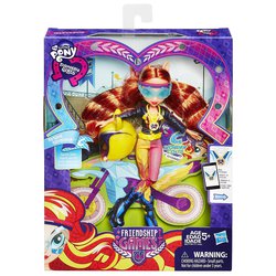 Size: 1500x1500 | Tagged: safe, sunset shimmer, equestria girls, g4, my little pony equestria girls: friendship games, official, doll, equestria girls logo, female, helmet, packaging, solo, sporty style