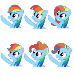 Size: 13500x14000 | Tagged: safe, artist:xhalesx, rainbow dash, pony, g4, newbie dash, the lost treasure of griffonstone, absurd resolution, alternate hairstyle, behaving like pinkie pie, care mare, dynamic dash, egghead, egghead dash, female, forthright filly, hilarious in hindsight, mane swap, manebow sparkle, rainbow fash, reading rainboom, sieg heil, simple background, solo, transparent background, vector