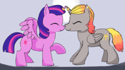 Size: 1145x639 | Tagged: safe, artist:pigs-dont-fly, twilight sparkle, oc, oc:penance, alicorn, pony, g4, alicorn oc, canon x oc, female, male, ring, shipping, straight, twilight sparkle (alicorn)