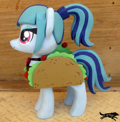 Size: 1027x1042 | Tagged: safe, artist:lostinthetrees, sonata dusk, earth pony, pony, equestria girls, g4, my little pony equestria girls: rainbow rocks, craft, disguise, disguised siren, earth pony sonata dusk, equestria girls ponified, female, gem, literal sonataco, ponified, sculpture, siren gem, solo, sonataco, taco, that girl sure loves tacos, that pony sure does love tacos, that siren sure does love tacos