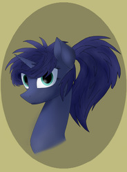 Size: 4500x6100 | Tagged: safe, artist:majormuffin, princess luna, g4, absurd resolution, alternate hairstyle, female, ponytail, solo