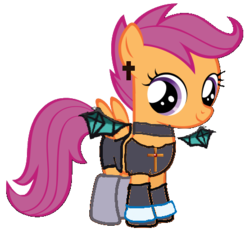 Size: 445x415 | Tagged: safe, artist:themushroomvestal, scootaloo, g4, clothes, cosplay, luste teuber, rosenkreuzstilette