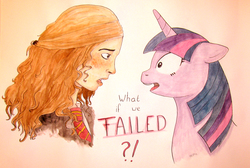 Size: 2960x1992 | Tagged: safe, artist:raevenilonka, twilight sparkle, g4, crossover, egghead, gryffindor, harry potter (series), hermione granger, traditional art, watercolor painting