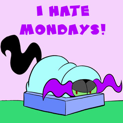 Size: 576x576 | Tagged: safe, king sombra, g4, all caps, english, garfield, i hate mondays, lying down, male, text