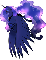 Size: 2204x2867 | Tagged: safe, artist:metropothalese, princess luna, g4, female, flying, high res, large wings, solo