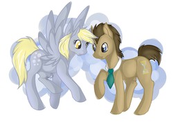 Size: 5846x4133 | Tagged: safe, artist:ellesdoodlebox, derpy hooves, doctor whooves, time turner, earth pony, pony, g4, absurd resolution, male, stallion