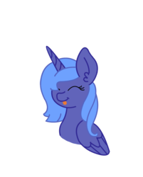 Size: 1028x1280 | Tagged: safe, artist:lunabri, princess luna, g4, :p, cute, eyes closed, female, s1 luna, silly, simple background, smiling, solo, tongue out, transparent background