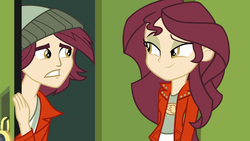 Size: 1920x1080 | Tagged: safe, edit, edited screencap, screencap, normal norman, sunset shimmer, equestria girls, g4, my little pony equestria girls, /mlp/, background human, clothes swap, duo, palette swap