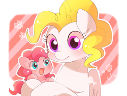 Size: 680x512 | Tagged: safe, artist:miki 14, pinkie pie, surprise, earth pony, pegasus, pony, g4, duo, female, mare