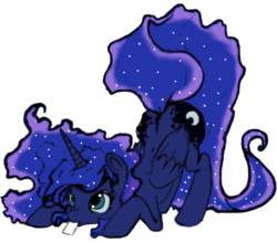 Size: 789x692 | Tagged: safe, artist:drawcreator, artist:methos-diw, color edit, princess luna, g4, female, looking up, mouth hold, nose wrinkle, simple background, solo, transparent background, vector