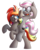 Size: 2227x2767 | Tagged: safe, artist:shinodage, oc, oc only, oc:jannie daze, oc:krylone, bridle, glasses, high res, jannielone, ponies riding ponies, reins, riding, tack