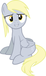 Size: 3636x6000 | Tagged: safe, artist:slb94, derpy hooves, pegasus, pony, g4, female, mare, simple background, sitting, smiling, solo, transparent background, vector