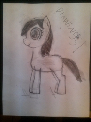 Size: 1920x2560 | Tagged: safe, artist:jackerzod, oc, oc only, black and white, female, filly, grayscale, monochrome, sketch, solo, traditional art