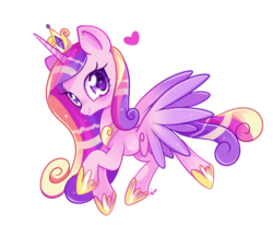 Size: 800x659 | Tagged: safe, artist:ipun, princess cadance, g4, female, heart, heart eyes, simple background, smiling, solo, spread wings, transparent background, wingding eyes
