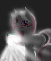 Size: 1686x2032 | Tagged: safe, artist:potzm, oc, oc only, oc:lawyresearch, pony, unicorn, butt, glasses, looking at you, looking back, plot, solo